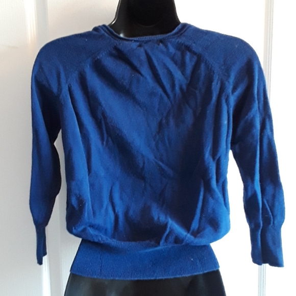 💕CUTE VINTAGE💕Blue cotton summer cardigan - Picture 5 of 5